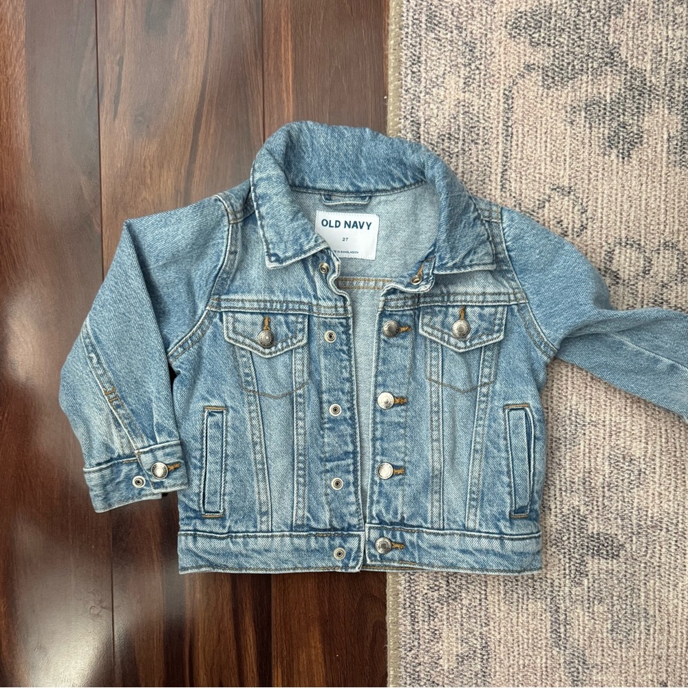 Toddler oversized cotton jean jacket